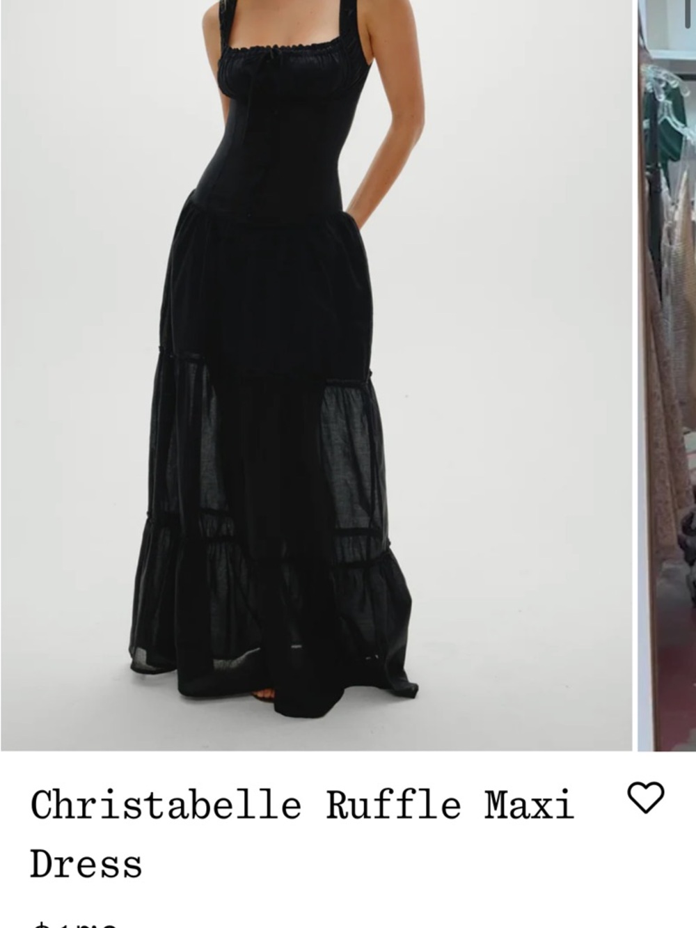 Frankie's Bikinis Black Ruffle Maxi Dress
